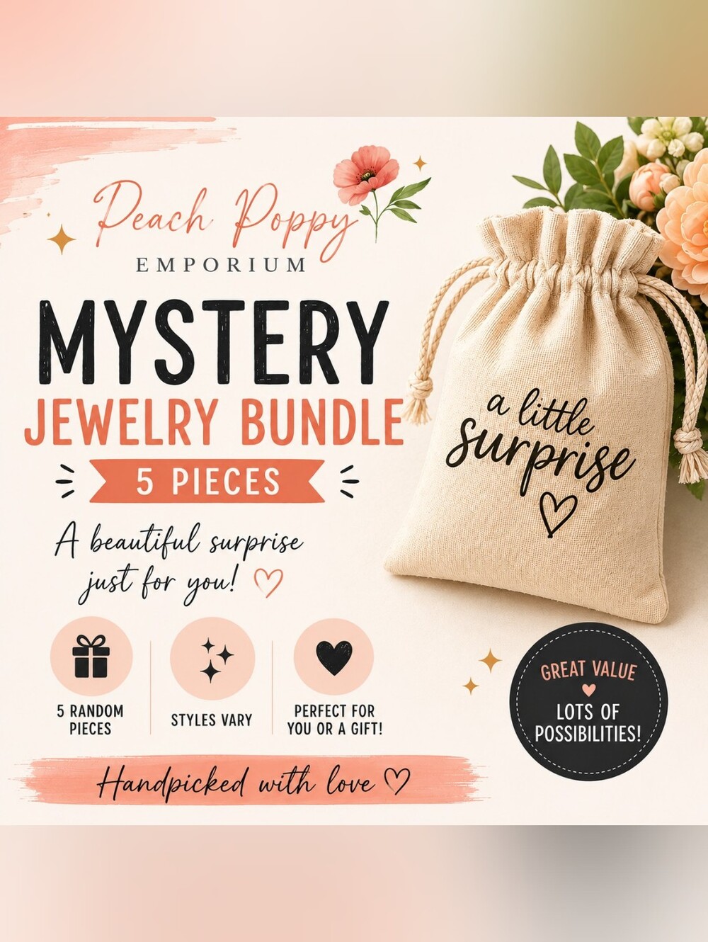 5 PIECE Women's Jewelry Mystery Box Brand New Rellers Box! Great For Gifts!